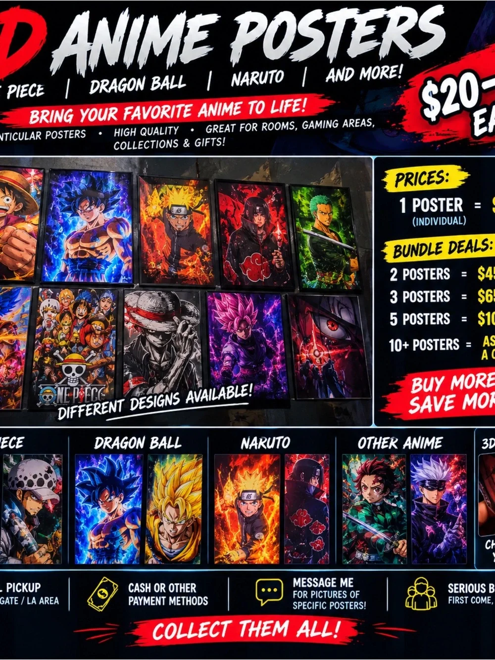 🔥 3D Posters — $20–$25 Each | Bundle Deals Available